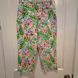 Barbara Erickson Floral Tropical Print Pants, size 2